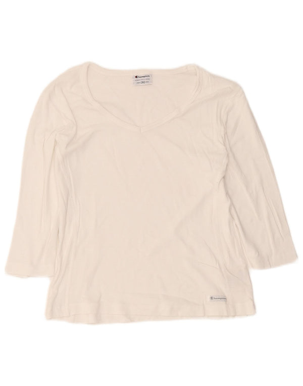 Champion Camiseta Mujer Manga 3/4 UK 18 XL Algodón Blanco