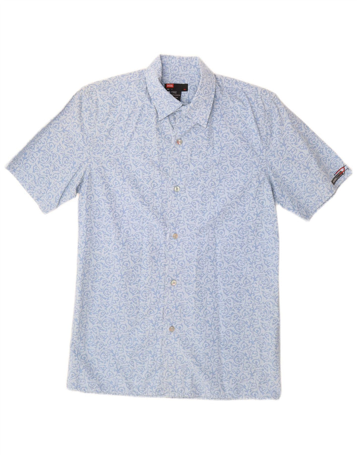 DIESEL Camisa De Manga Corta De Algodón Floral Azul Pequeño Hombre