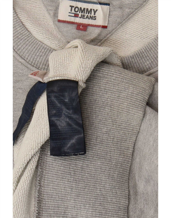 Tommy Hilfiger Sudadera para Hombre Jumper Large Gris Moteado De Algodón