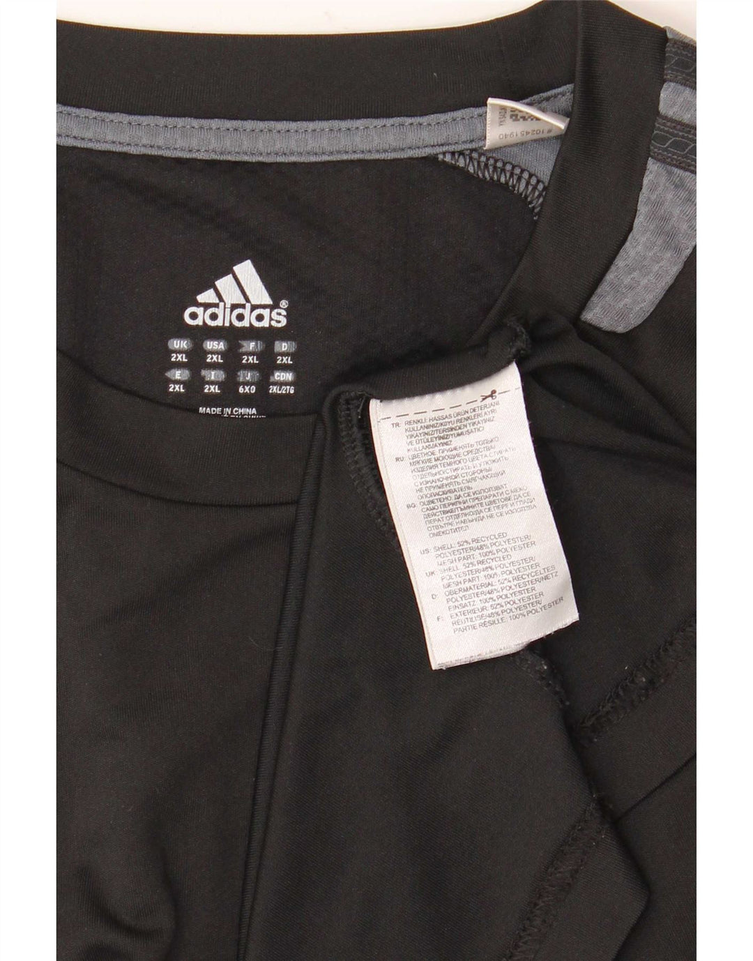 Adidas Mens Climacool Camiseta Top 2XL Negro Colorblock Poliéster