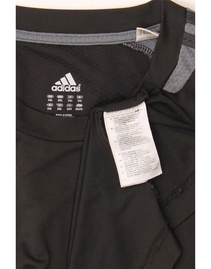 Adidas Mens Climacool Camiseta Top 2XL Negro Colorblock Poliéster