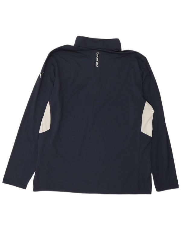 Puma Hombre Zip Neck Jersey Chándal Top XL Azul Marino Colorblock