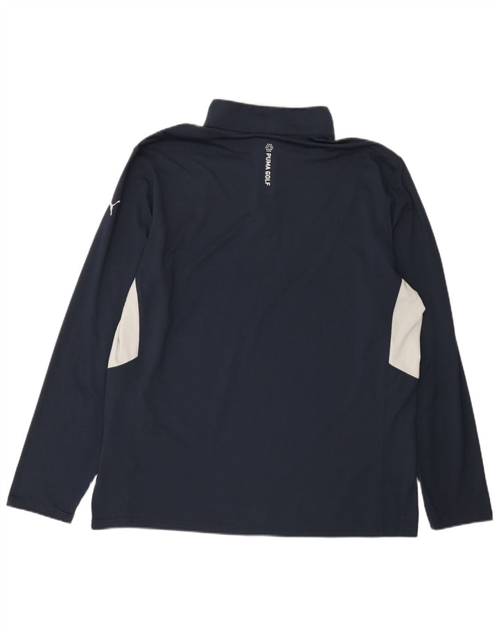 Puma Hombre Zip Neck Jersey Chándal Top XL Azul Marino Colorblock