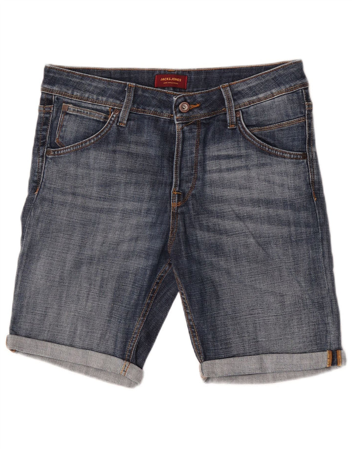 Jack & Jones Mens Shorts De Mezclilla Medio W32 Algodón Azul