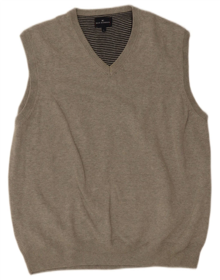 Marks & Spencer - Camiseta sin mangas para hombre, color azul, algodón gris grande
