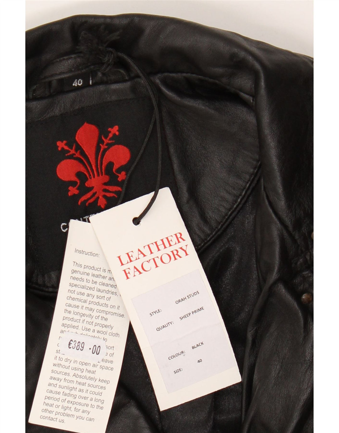 Vintage mujer cuero biker chaqueta IT 40 pequeño cuero negro