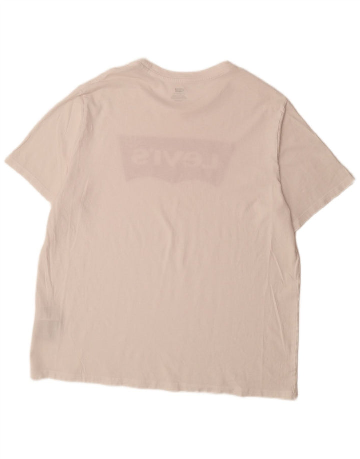 LEVI'S Camiseta gráfica para hombre Top XL Algodón blanco