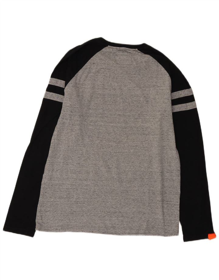 Superdry Hombre Top Manga Larga XL Gris Colorblock