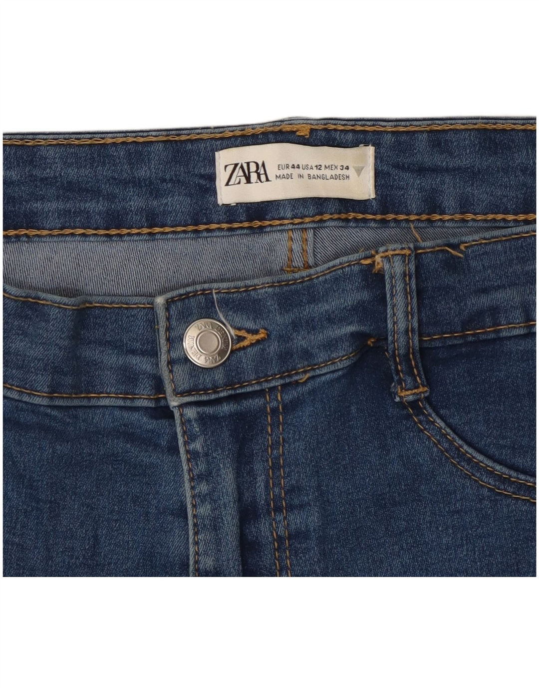 Zara Vaqueros Slim Mujer EU 44 XL W34 L25 Azul