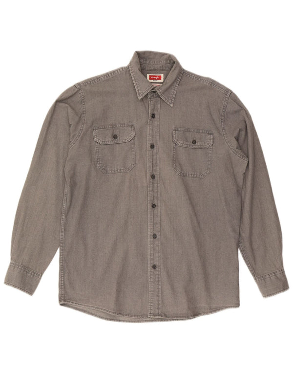 WRANGLER Camisa vaquera para hombre Algodón gris medio