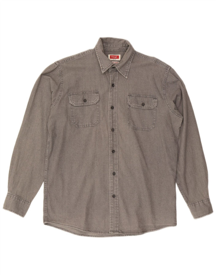 WRANGLER Camisa vaquera para hombre Algodón gris medio