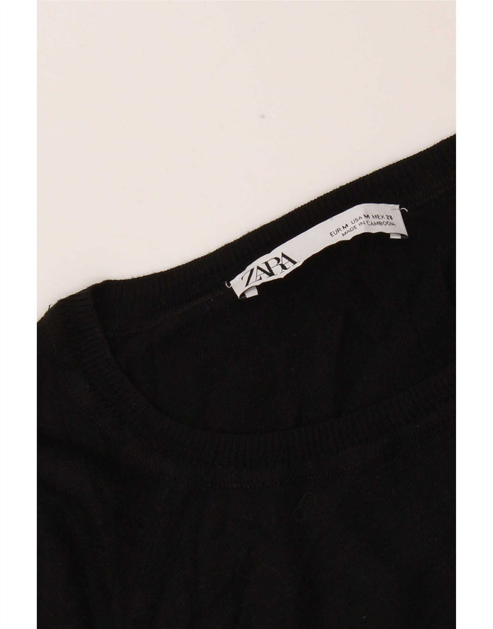 Zara - Jersey con cuello barco para mujer, talla 40, talla M, color negro