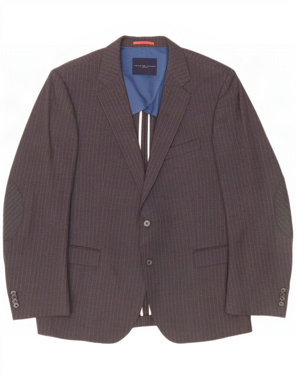 Tommy Hilfiger Chaqueta tipo blazer de 2 botones para hombre IT 56 3XL Gris a rayas