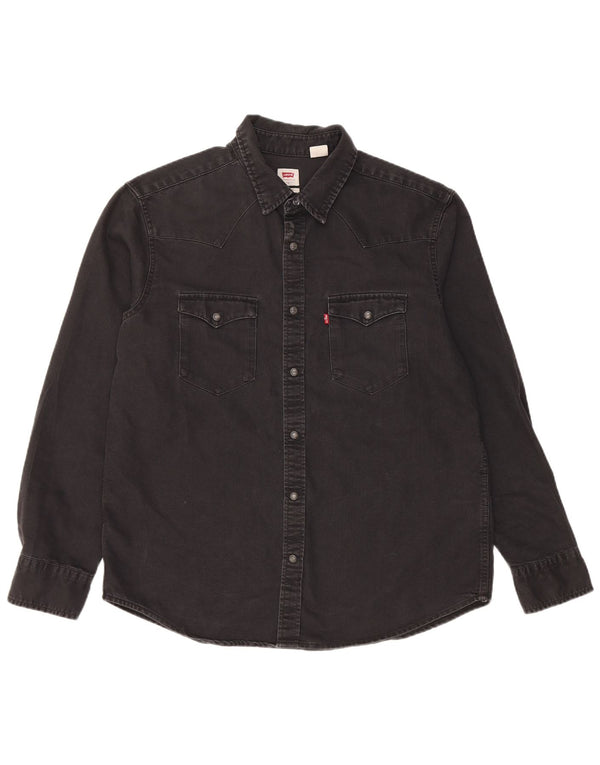 LEVI'S Camisa vaquera estándar para hombre Algodón negro grande