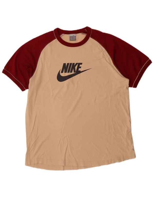 Nike Camiseta gráfica para hombre UK 42/44 Large Beige Colorblock Algodón