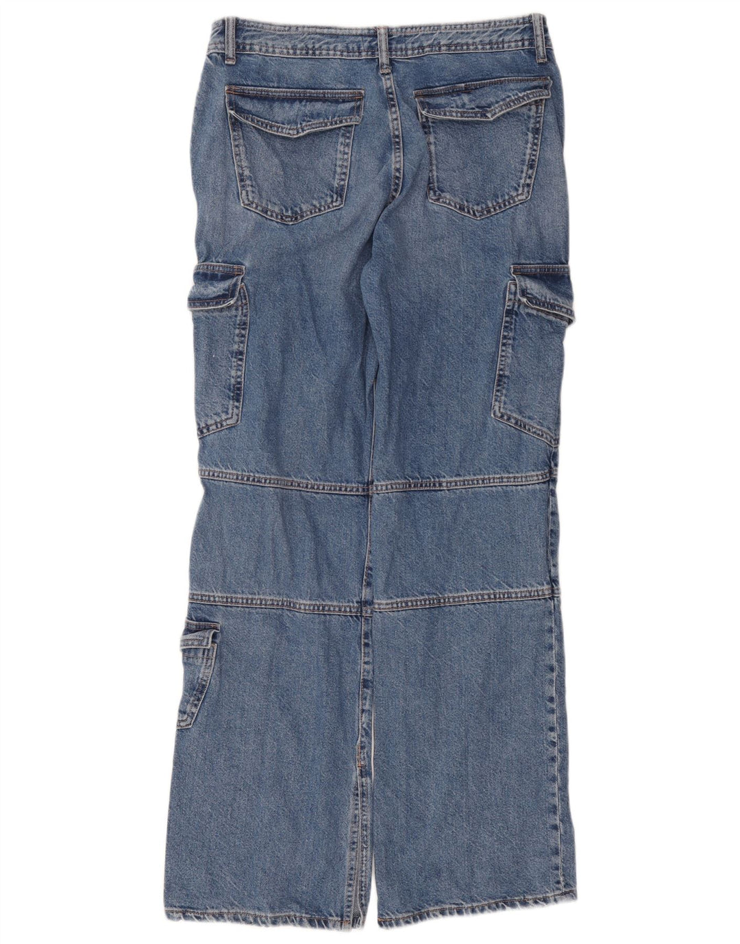 Zara Jeans Cargo Rectos Mujer EU 40 Medium W30 L31 Algodón Azul