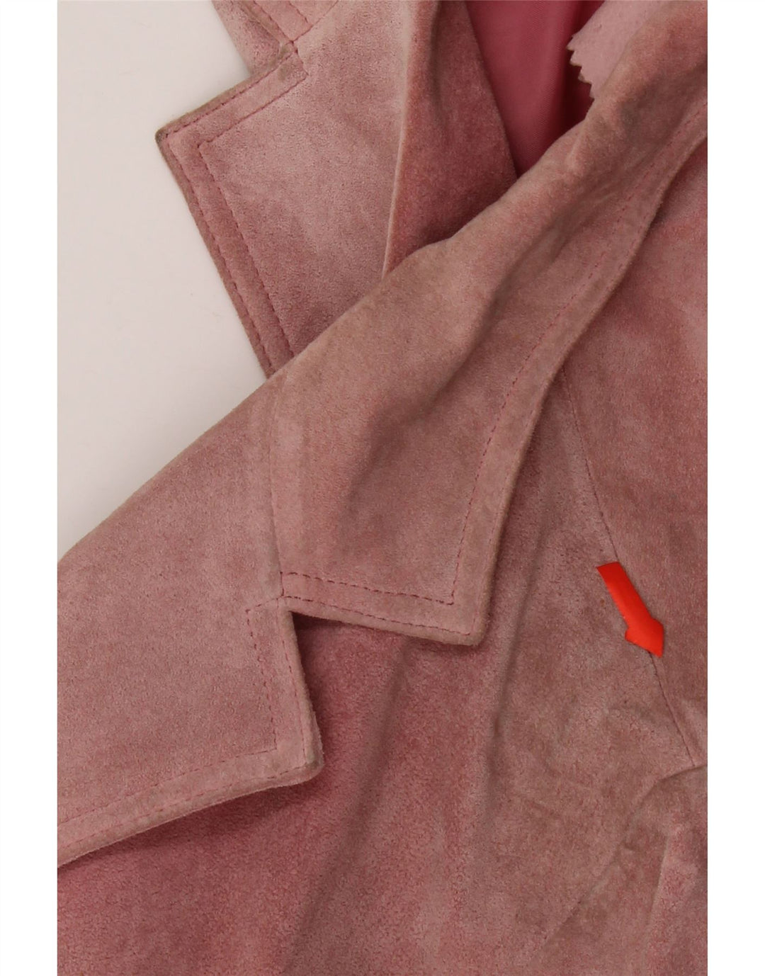 VINTAGE Chaqueta Blazer de ante de 2 botones para mujer IT 46 Cuero rosa grande