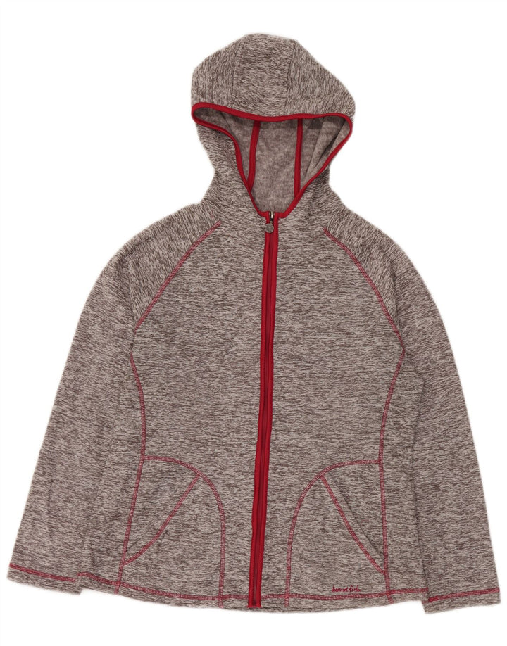 WEIRD FISH Suéter con capucha y cremallera para mujer UK 40 Grande Poliéster moteado gris