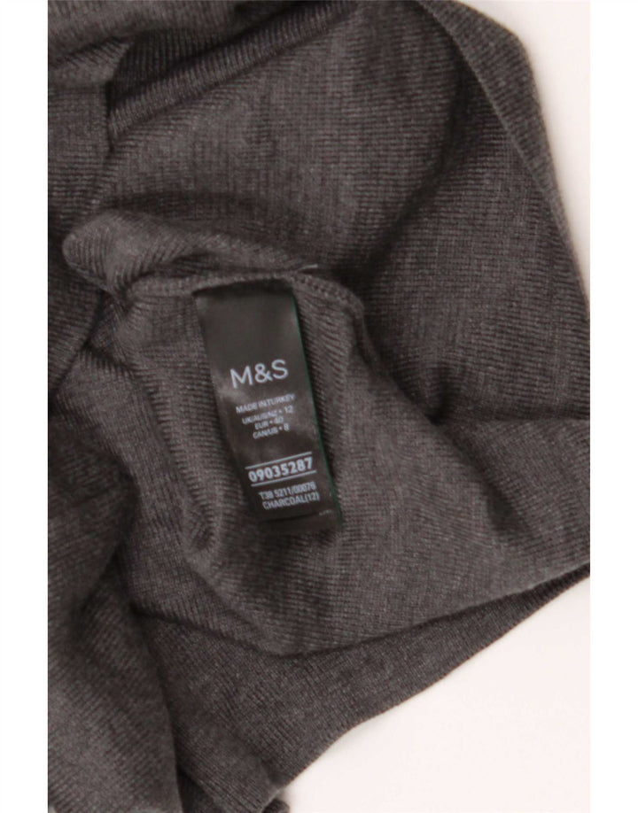 Marks & Spencer - Jersey con cuello vuelto para mujer, talla 40, viscosa gris medio