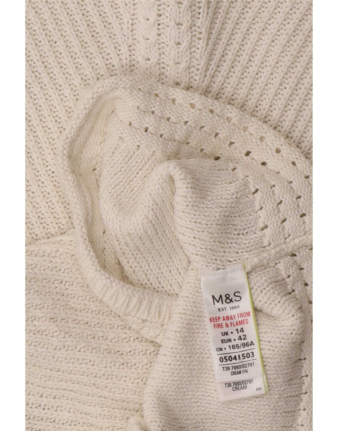Marks & Spencer Suéter tipo jersey con cuello barco para mujer UK 14 Medium Off White