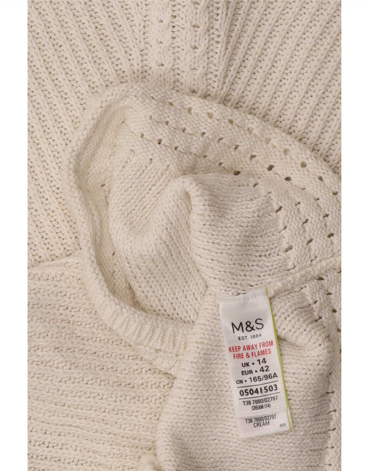Marks & Spencer Suéter tipo jersey con cuello barco para mujer UK 14 Medium Off White