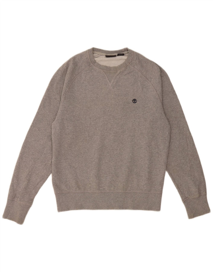 Timberland Hombre Sudadera Jumper Algodón Gris Medio