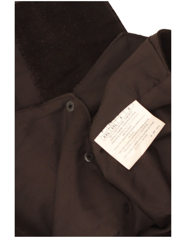 Chaleco vintage de ante para hombre 2XL Poliéster marrón
