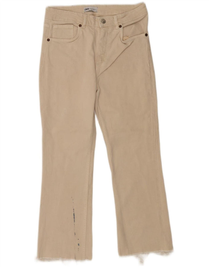 Zara Jeans Cortos Para Mujer EU 40 Medium W30 L25 Blanco Roto