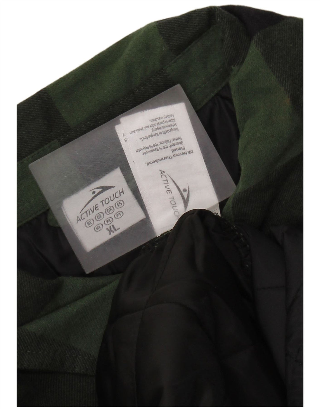 ACTIVE TOUCH Camisa de franela de leñador para hombre XL Algodón a cuadros verde