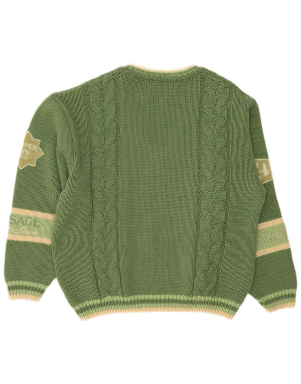 Foxhound - Jersey con cuello en V para hombre, talla XL, lana a rayas verdes