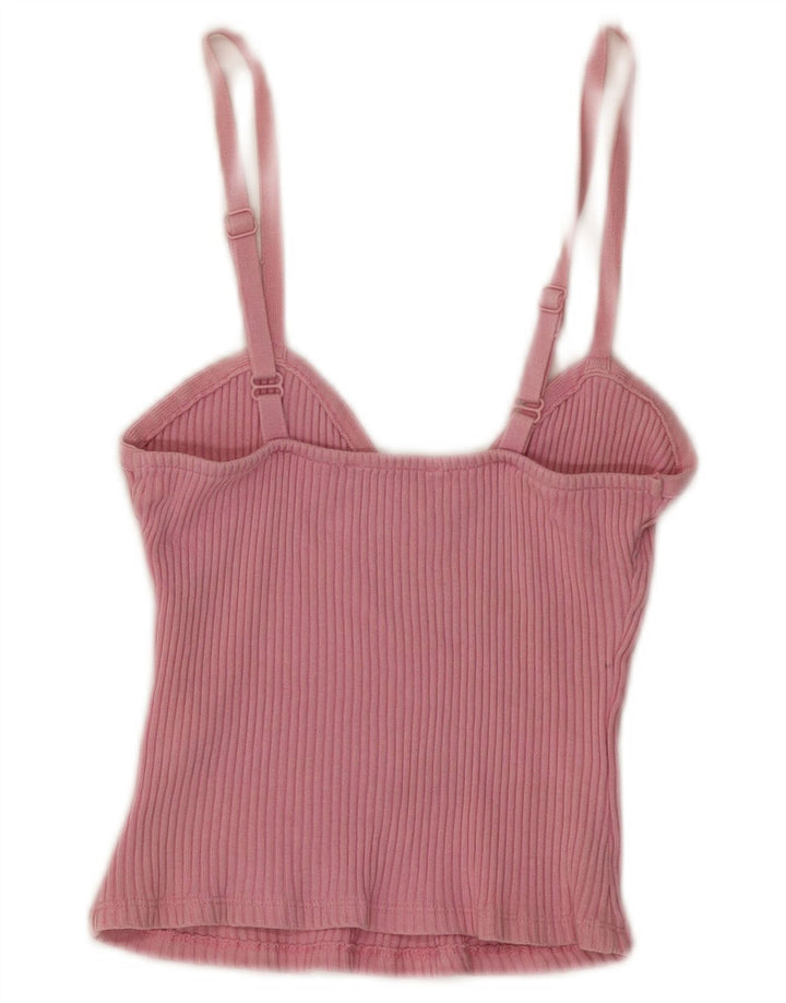 Zara Mujer Crop Cami Top UK 8 Small Rosa