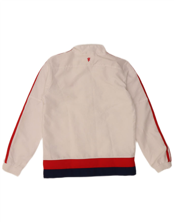 ADIDAS Chicos Manchester United Chándal Top Chaqueta 9-10 Años Blanco