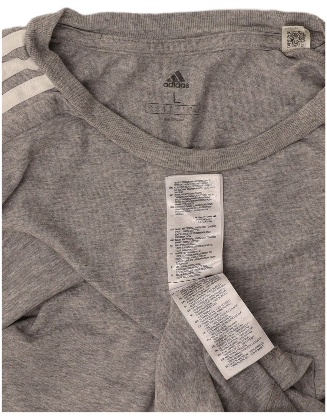 ADIDAS Camiseta para hombre Top Grande Gris Algodón