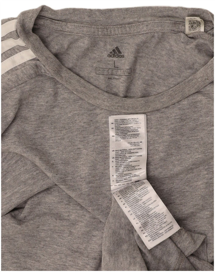 ADIDAS Camiseta para hombre Top Grande Gris Algodón