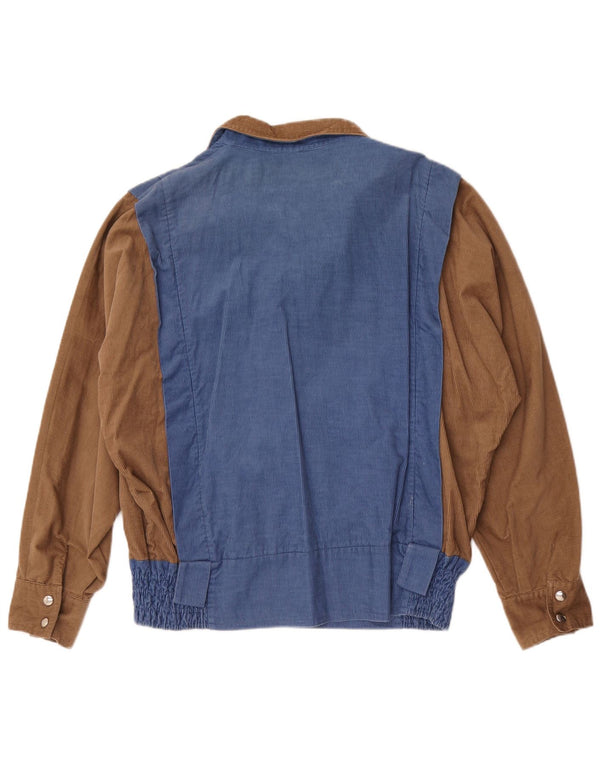 Vintage hombres chaqueta de pana Reino Unido 40 algodón azul grande colorblock