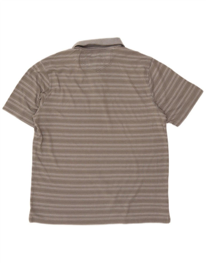 EDDIE BAUER Polo para hombre de algodón a rayas gris medio