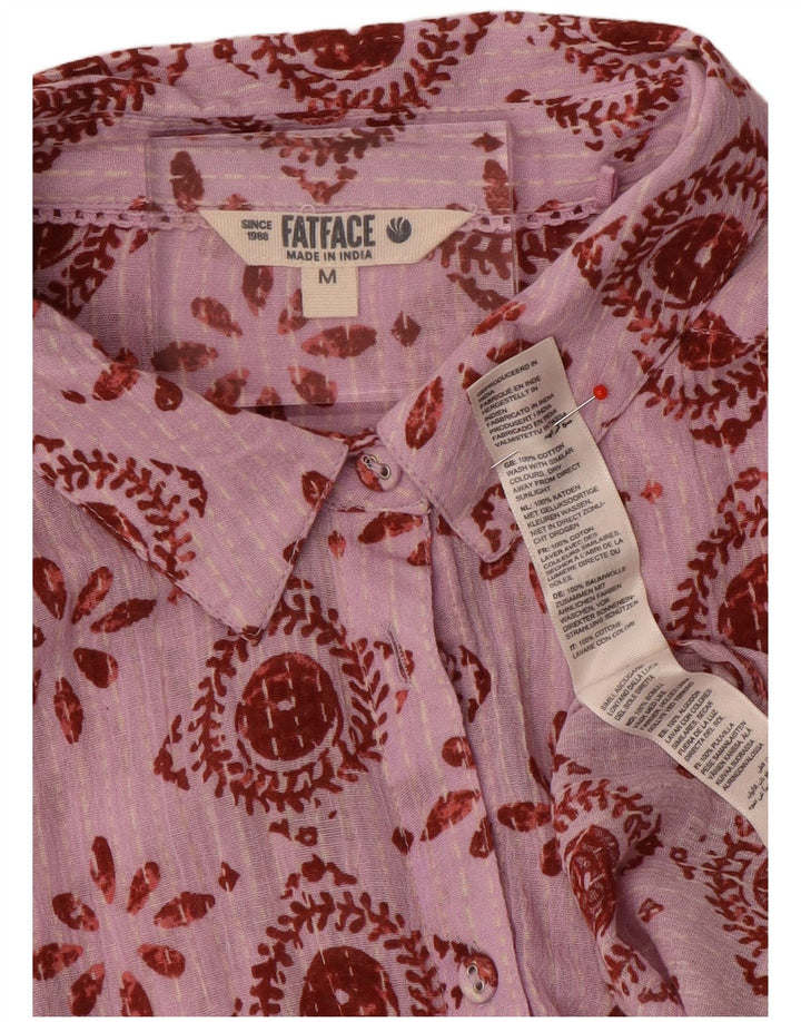 Camisa extragrande para mujer Fat Face UK 44 Algodón geométrico rosa medio