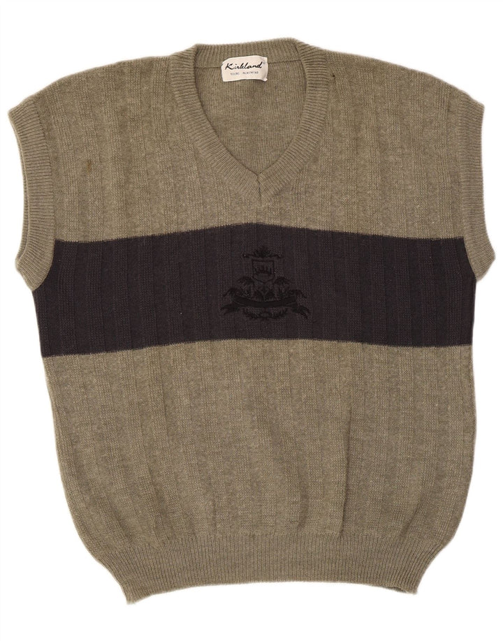 KIRKLAND Camiseta sin mangas para hombre IT 52 Large Khaki Colourblock