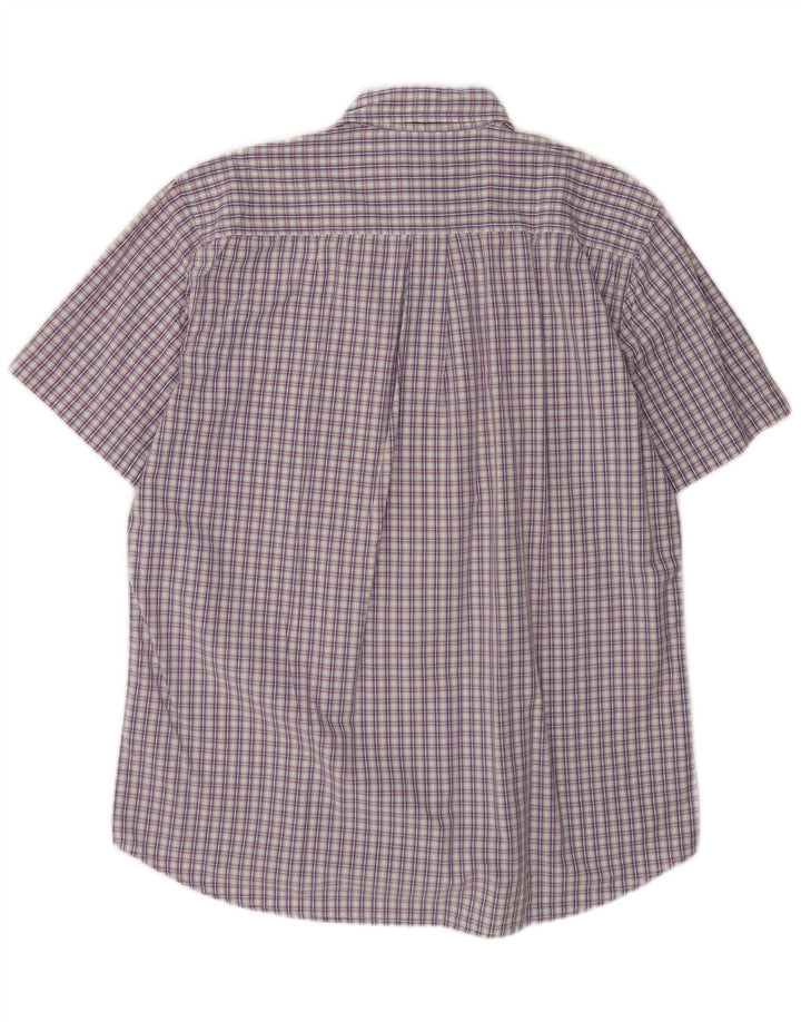 Kappa Hombre Camisa Manga Corta XL Azul Cuadros Algodón