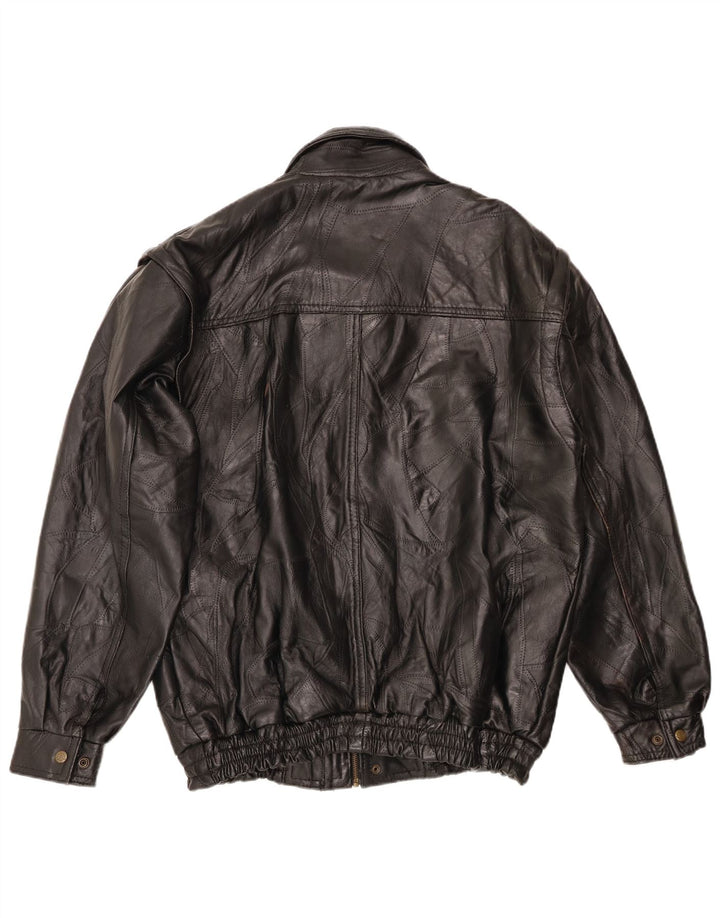 VINTAGE Chaqueta de cuero para hombre Reino Unido 40 Cuero negro grande