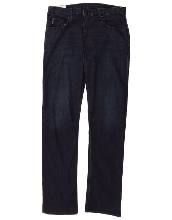 Emporio Armani Vaqueros rectos para hombre W31 L32 Algodón azul marino