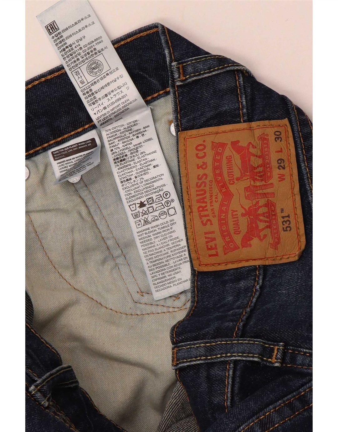 Levi's Jeans rectos 531 para hombre W29 L30 Algodón azul