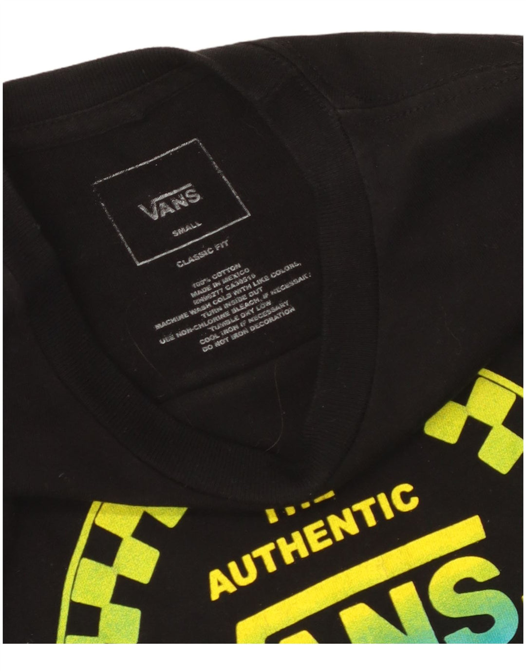 Vans Camiseta con gráfico de ajuste clásico para hombre Top pequeño de algodón negro