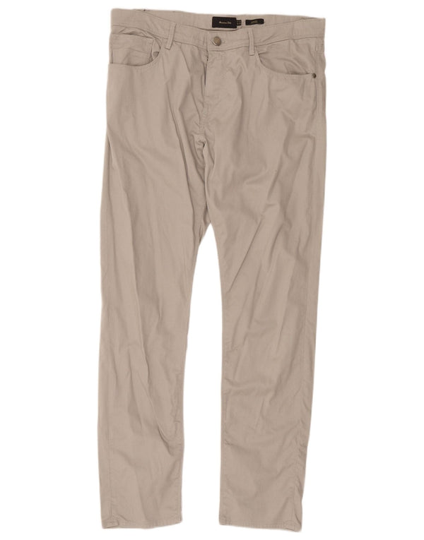 Massimo Dutti Pantalón Casual Hombre EU 44 Large W34 L30 Gris Geométrico