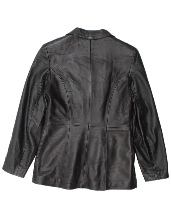 Lavorazione Artigianale Chaqueta de cuero para mujer UK 12 Medium Black Leather