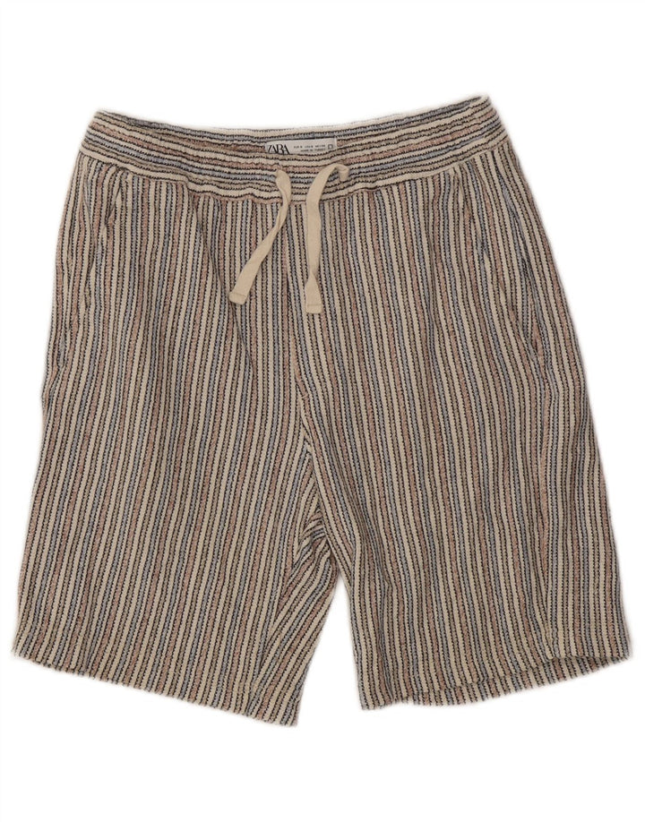 Zara Shorts Chinos Small W30 Algodón Rayas Multicolor Mujer