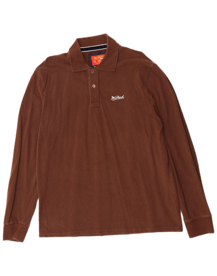 Woolrich Polo De Manga Larga Para Hombre 2XL Algodón Marrón