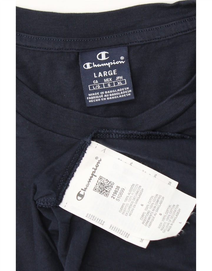 Champion Camiseta para hombre Top Large Azul Marino Algodón