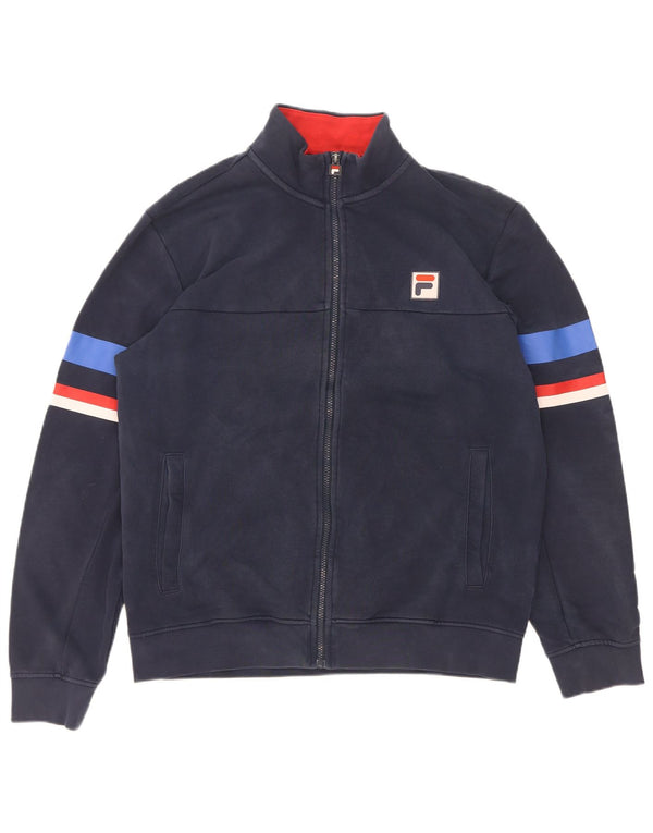 Fila Hombre Chándal Top Chaqueta Grande Azul Marino Algodón Deportes