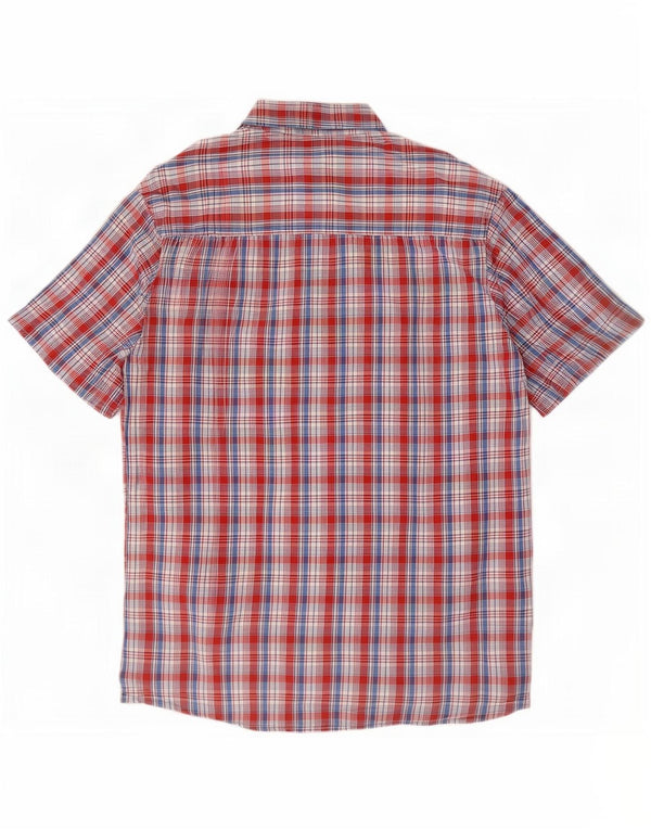 Levi's Camisa de manga corta para hombre con cuadros rojos grandes